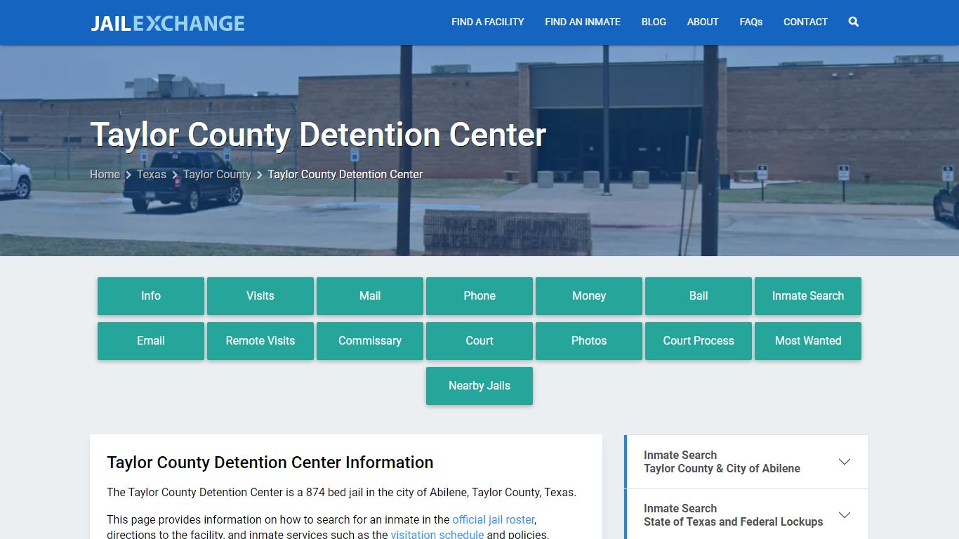Taylor County Detention Center, TX Inmate Search, Information